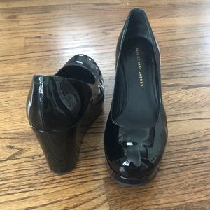 Marc Jacobs black patent leather platforms